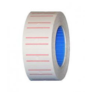 Лента для этикет-пистолета 21,5*12 белая с крас. полосой (700 эт.) 1/10/270