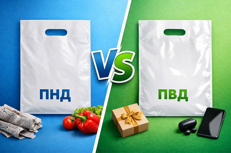 Пакеты с прорубной ручкой: ПВД и ПНД - в чём разница? Пакеты с прорубной ручкой: ПВД и ПНД - в чём разница?